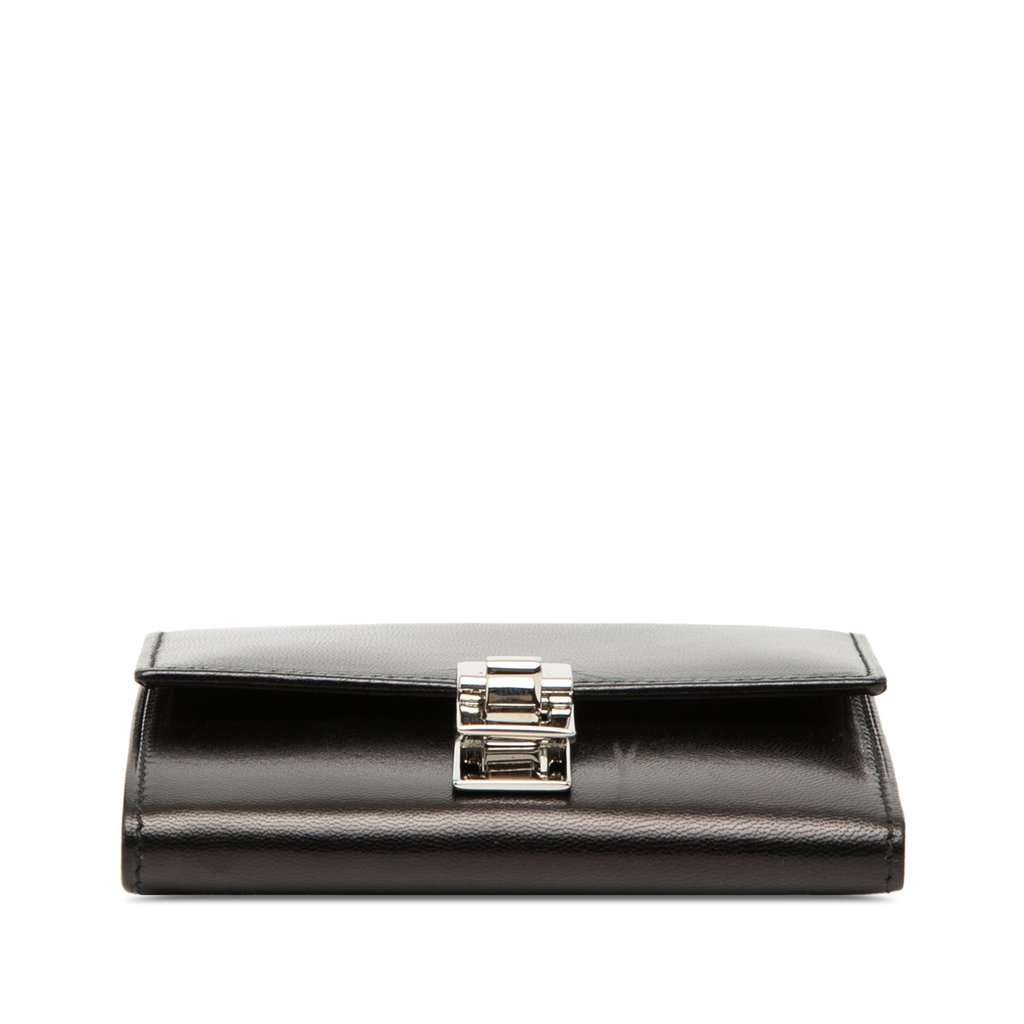 Gucci Calfskin Metal Clasp Bifold Small Wallet Black Leather Very good condition - Inside View