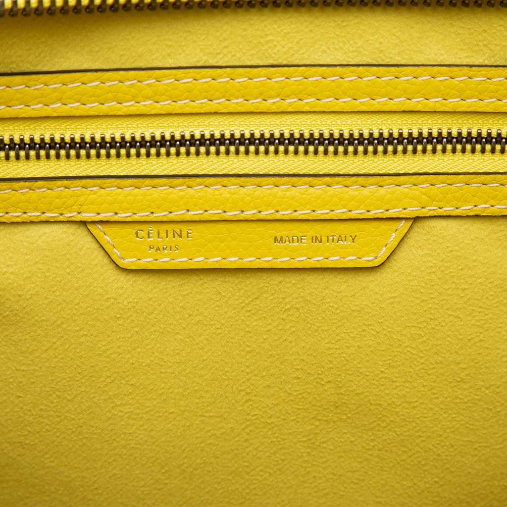 Celine Mini Calfskin Luggage Tote Yellow Leather Very good condition - Box View