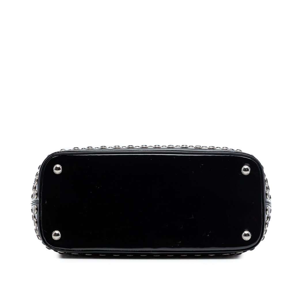 Prada Spazzolato Studded Crystal Tote Black Leather Very good condition - Inside View