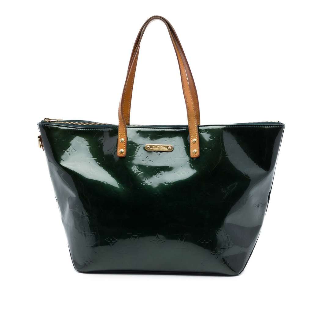 Louis Vuitton Monogram Vernis Bellevue GM Green Leather Very good - Front View