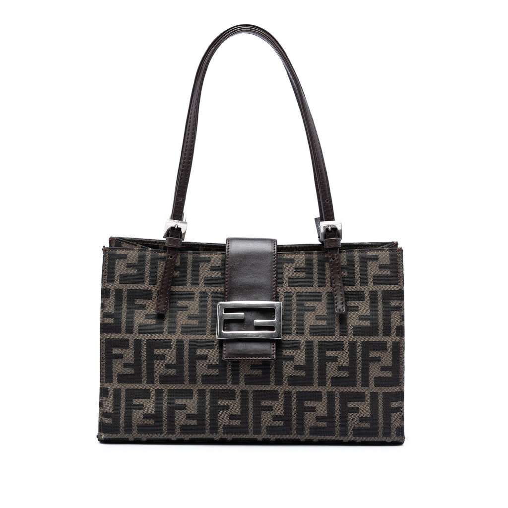 Fendi Zucca Canvas Shoulder Bag Brown Very good condition - Front View