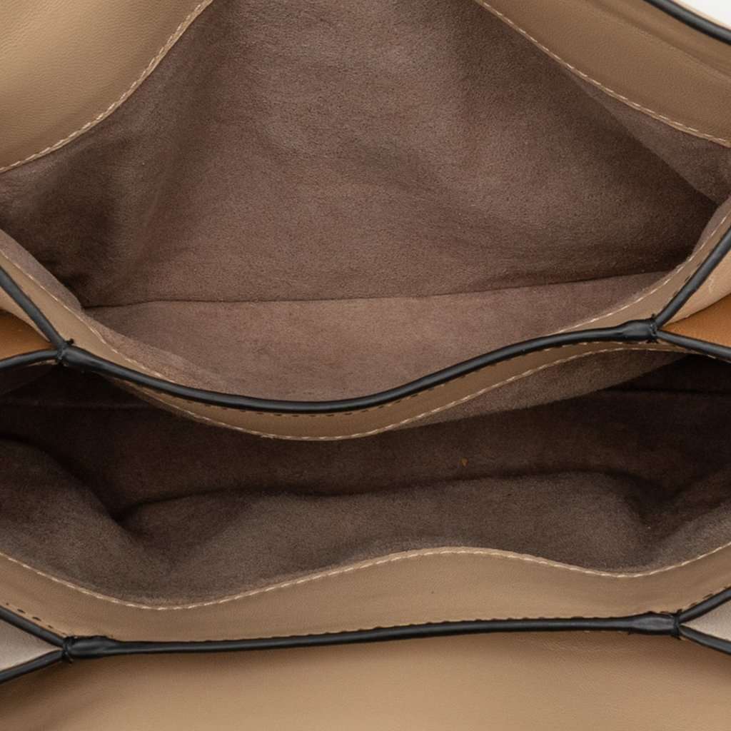 Bottega Veneta Small Tricolor Nappa Piazza Top Handle Satchel Beige Leather Very good condition - Model View