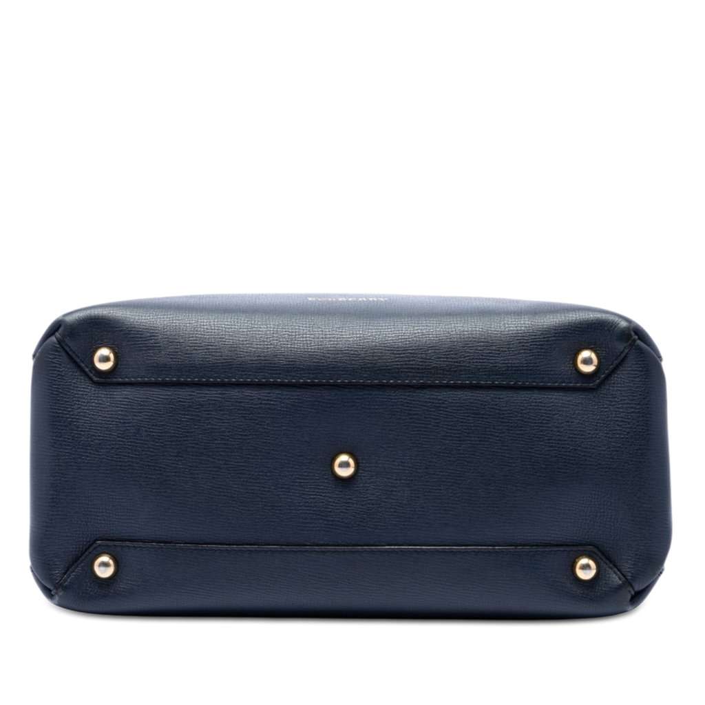 Burberry Medium Leather and House Check Banner Satchel Blue Leather Very good condition - Inside View
