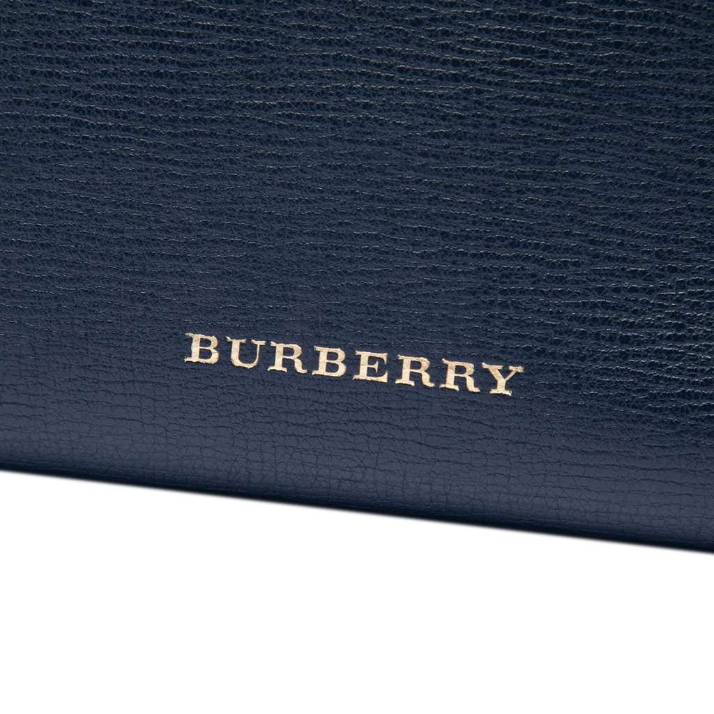 Burberry Medium Leather and House Check Banner Satchel Blue Leather Very good condition - Box View