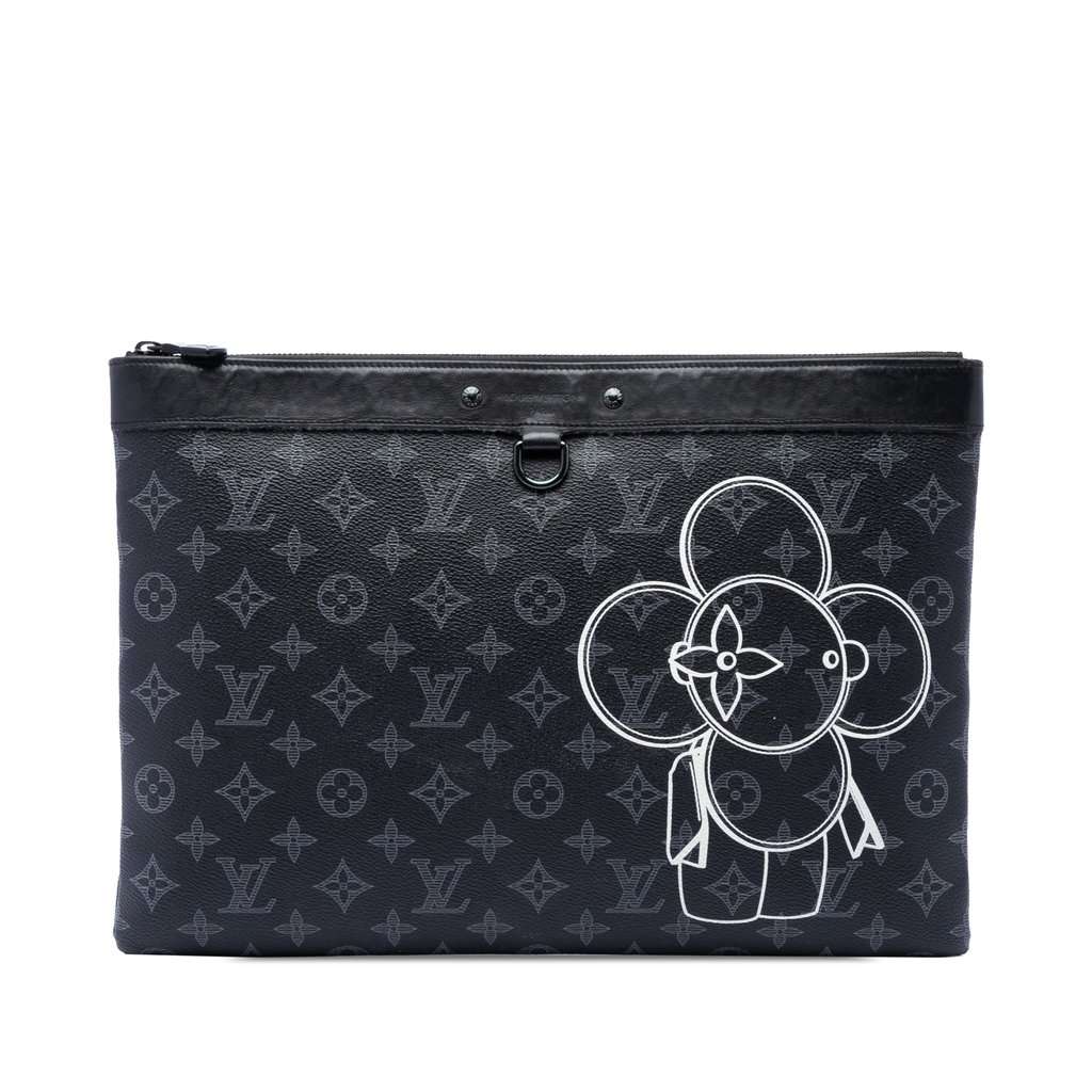 Louis Vuitton Monogram Eclipse Vivienne Apollo Pochette GM Black Very good - Front View
