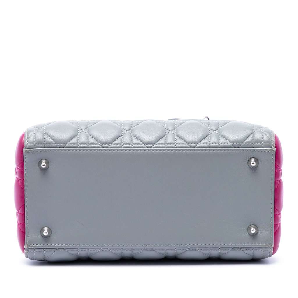 Dior Medium Bicolor Lambskin Cannage Lady Dior MultiColor Leather Very good - Inside View