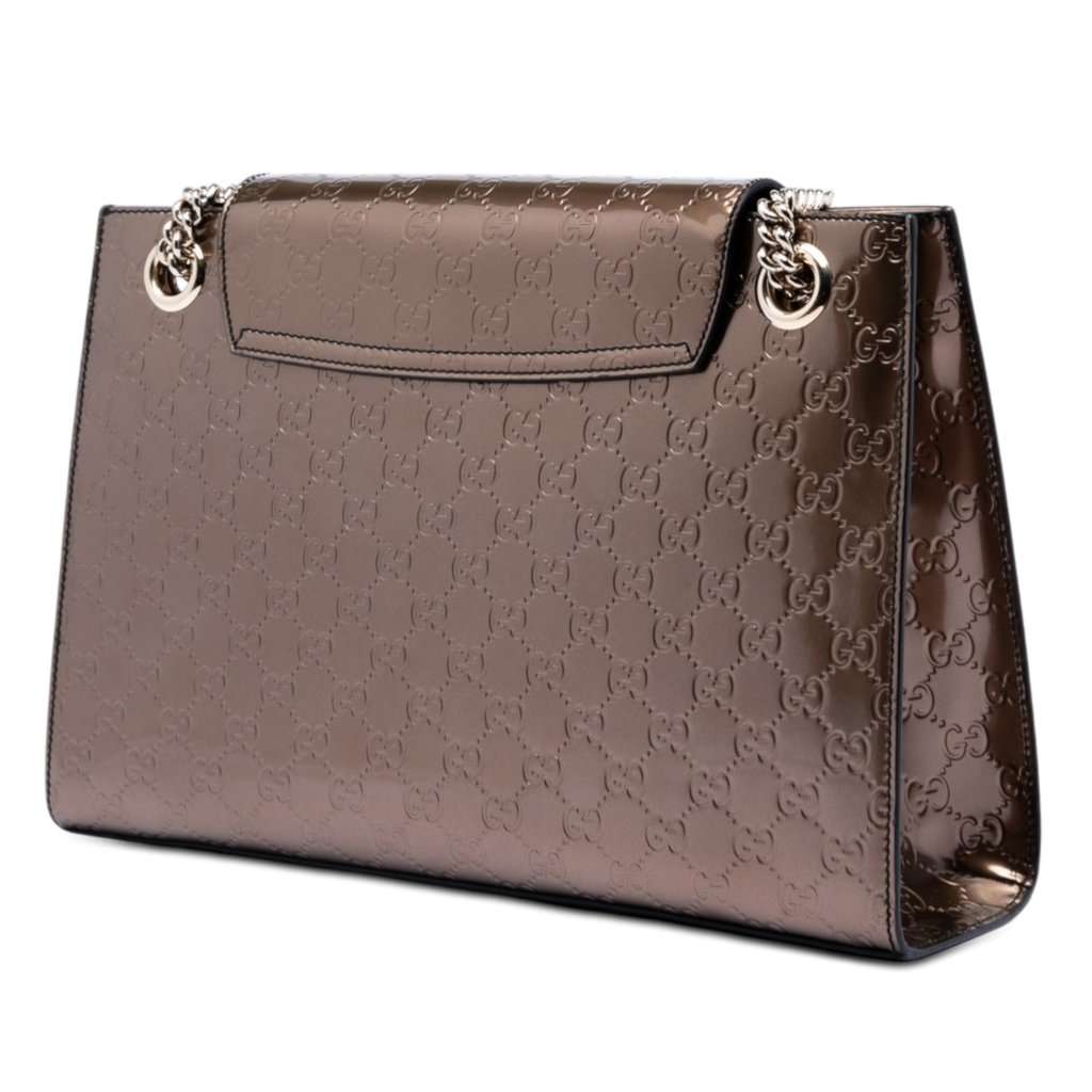 Gucci Large Guccissima Emily Shoulder Bag Brown Leather Very good - Back View