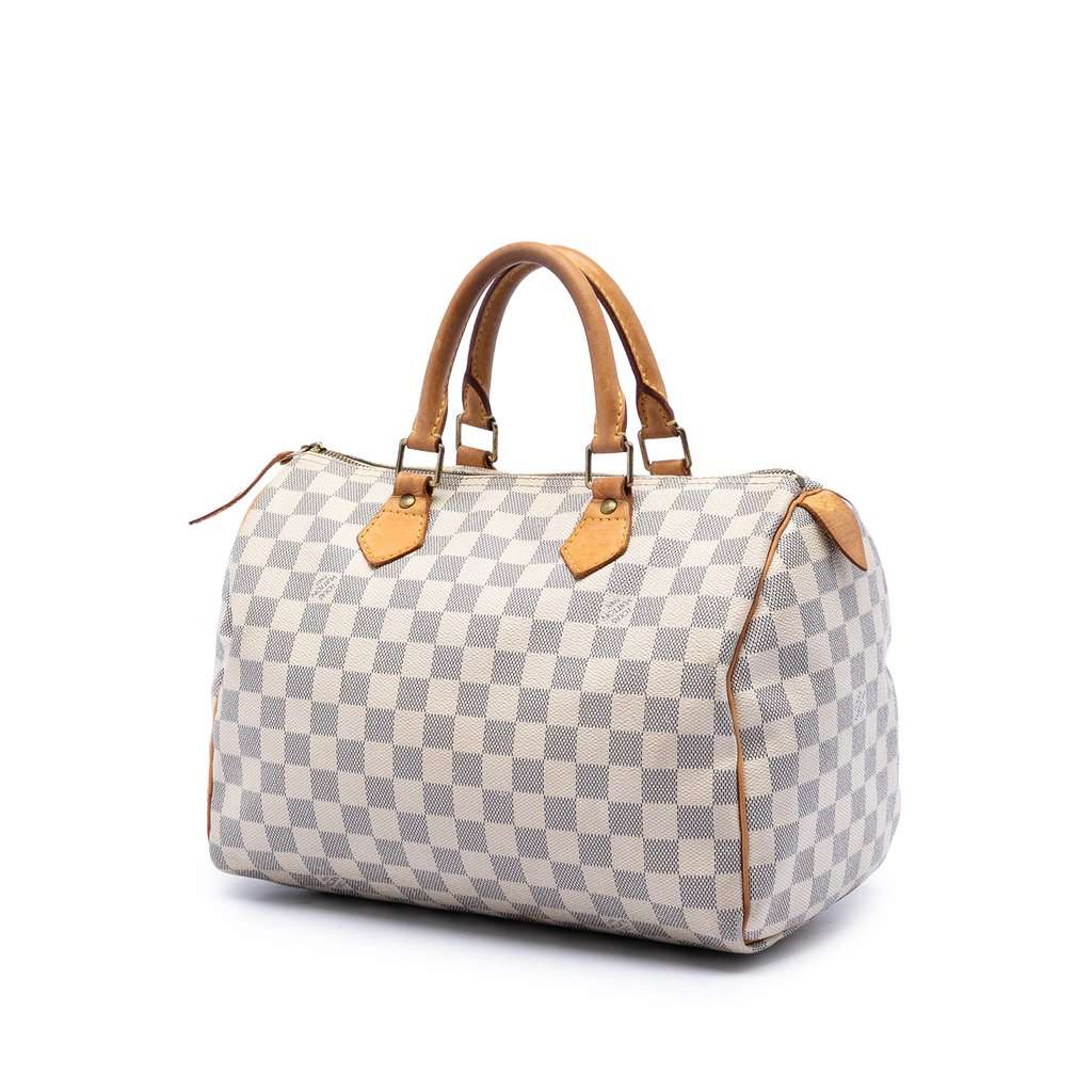 Louis Vuitton Damier Azur Speedy 30 White Very good condition - Back View