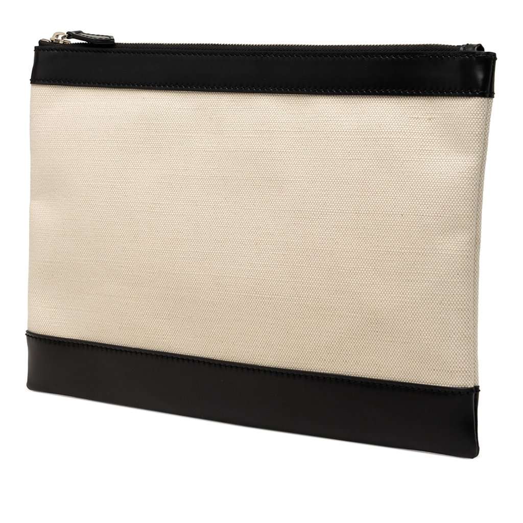 Balenciaga Canvas Navy Clip Clutch M Brown Very good - Back View