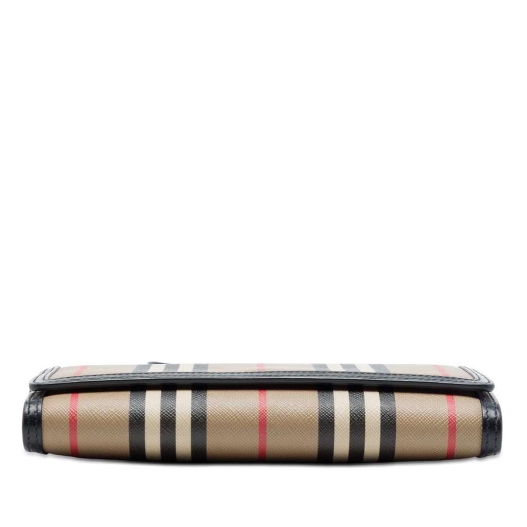 Burberry Icon Stripe E Canvas Hannah Wallet on Strap Brown Very good - Inside View