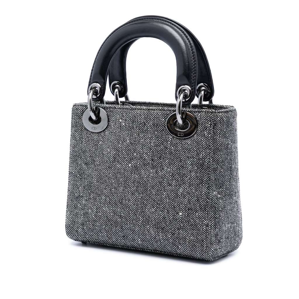 Dior Mini Tweed Lady Dior Black Very good condition - Back View