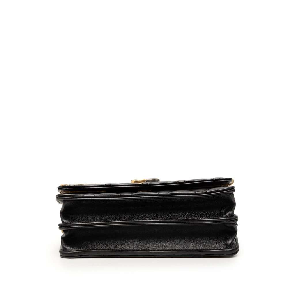 Chanel Mini CC Quilted Lambskin Coco Clips Wallet on Chain Black Leather Very good condition - Inside View