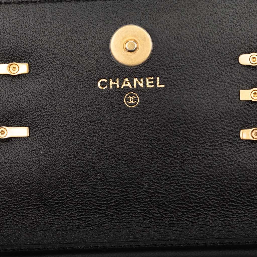 Chanel Mini CC Quilted Lambskin Coco Clips Wallet on Chain Black Leather Very good condition - Box View