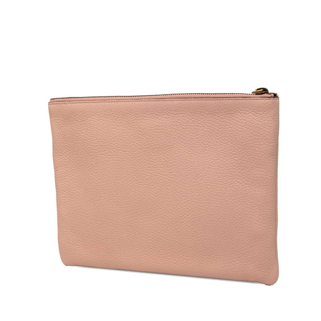 Gucci Leather Blind For Love Clutch Pink Leather Very good - Back View