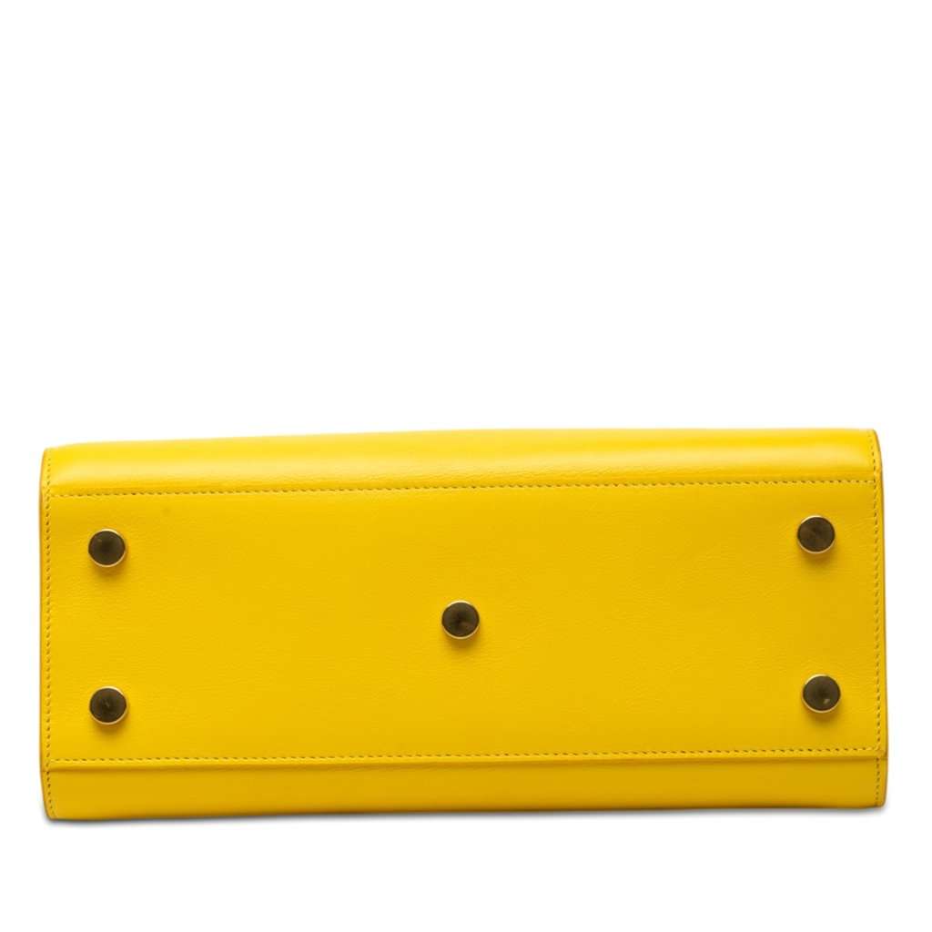 Saint Laurent Baby Leather Sac De Jour Satchel Yellow Leather Very good condition - Inside View