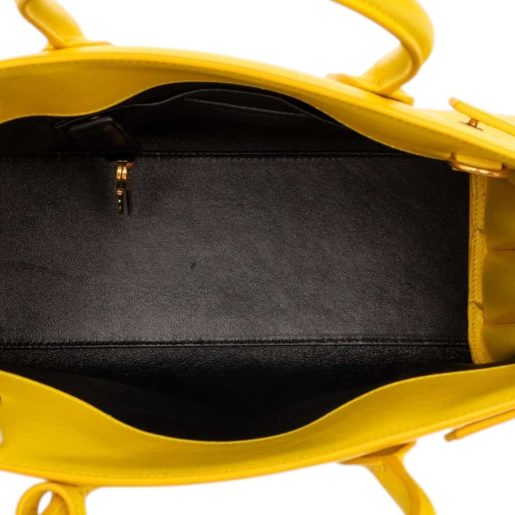 Saint Laurent Baby Leather Sac De Jour Satchel Yellow Leather Very good condition - Model View