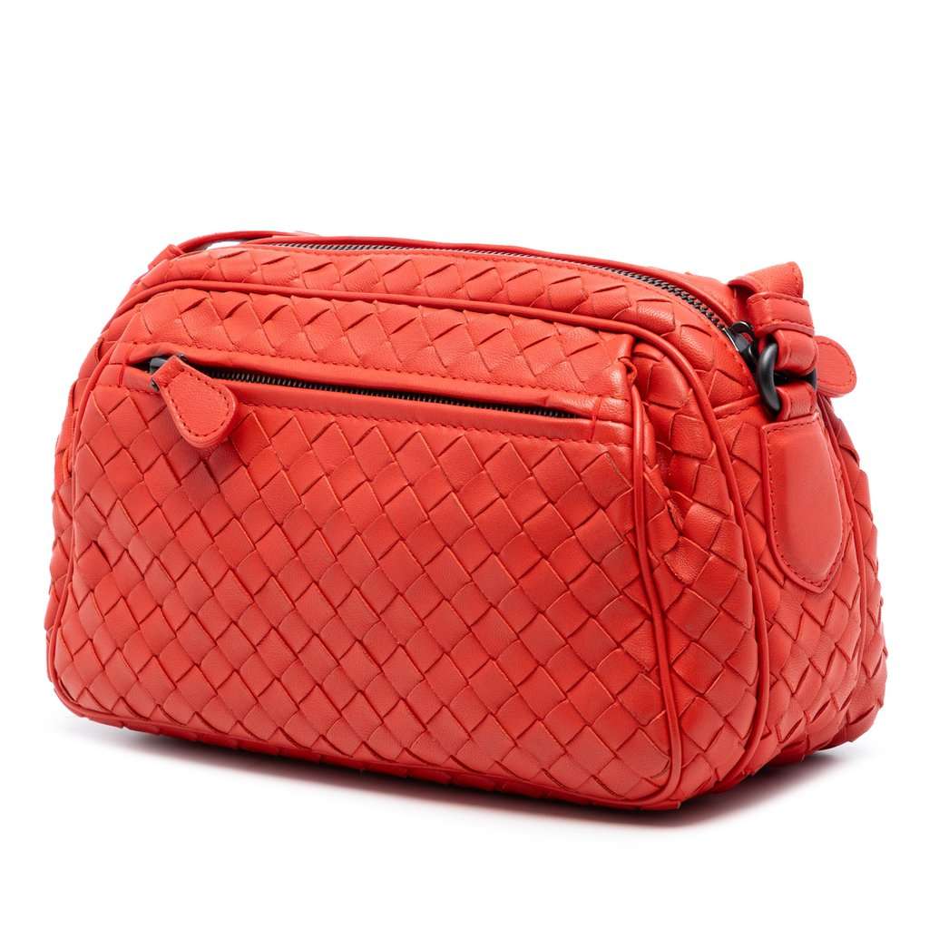 Bottega Veneta Nappa Intrecciato Crossbody Red Leather Very good condition - Back View