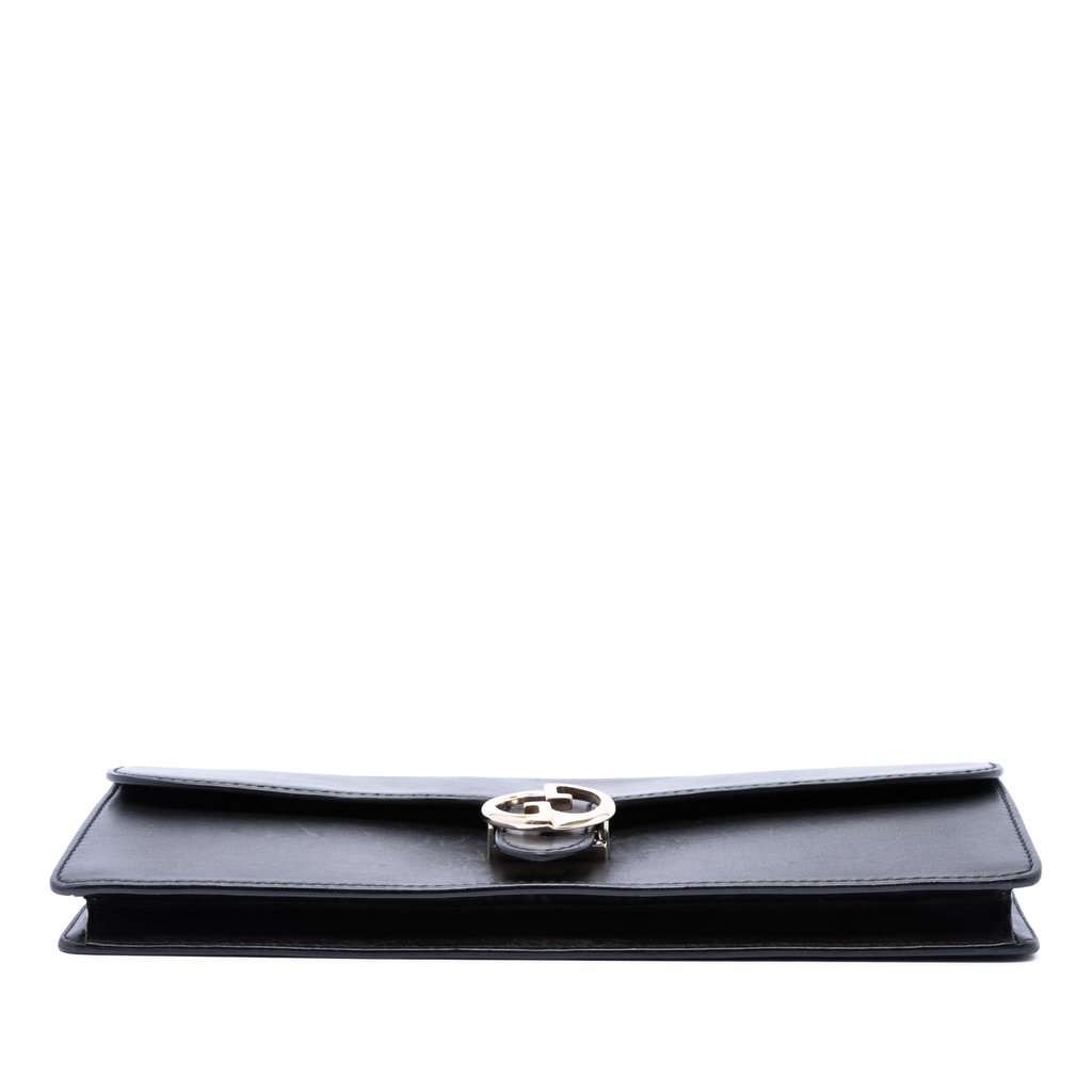 Gucci Calfskin 1973 Clutch Black Leather Very good condition - Inside View