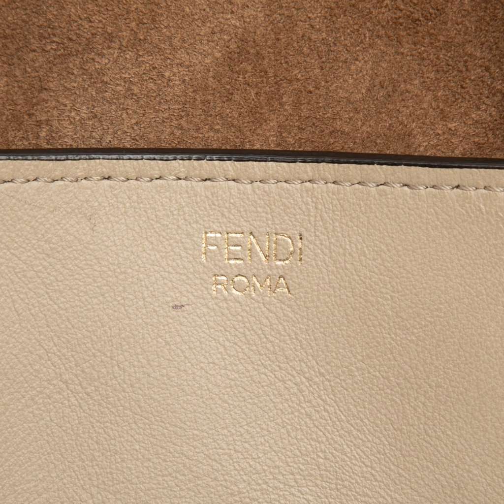 Fendi Vitello Grace and Suede Flip Satchel Beige Leather Very good condition - Box View