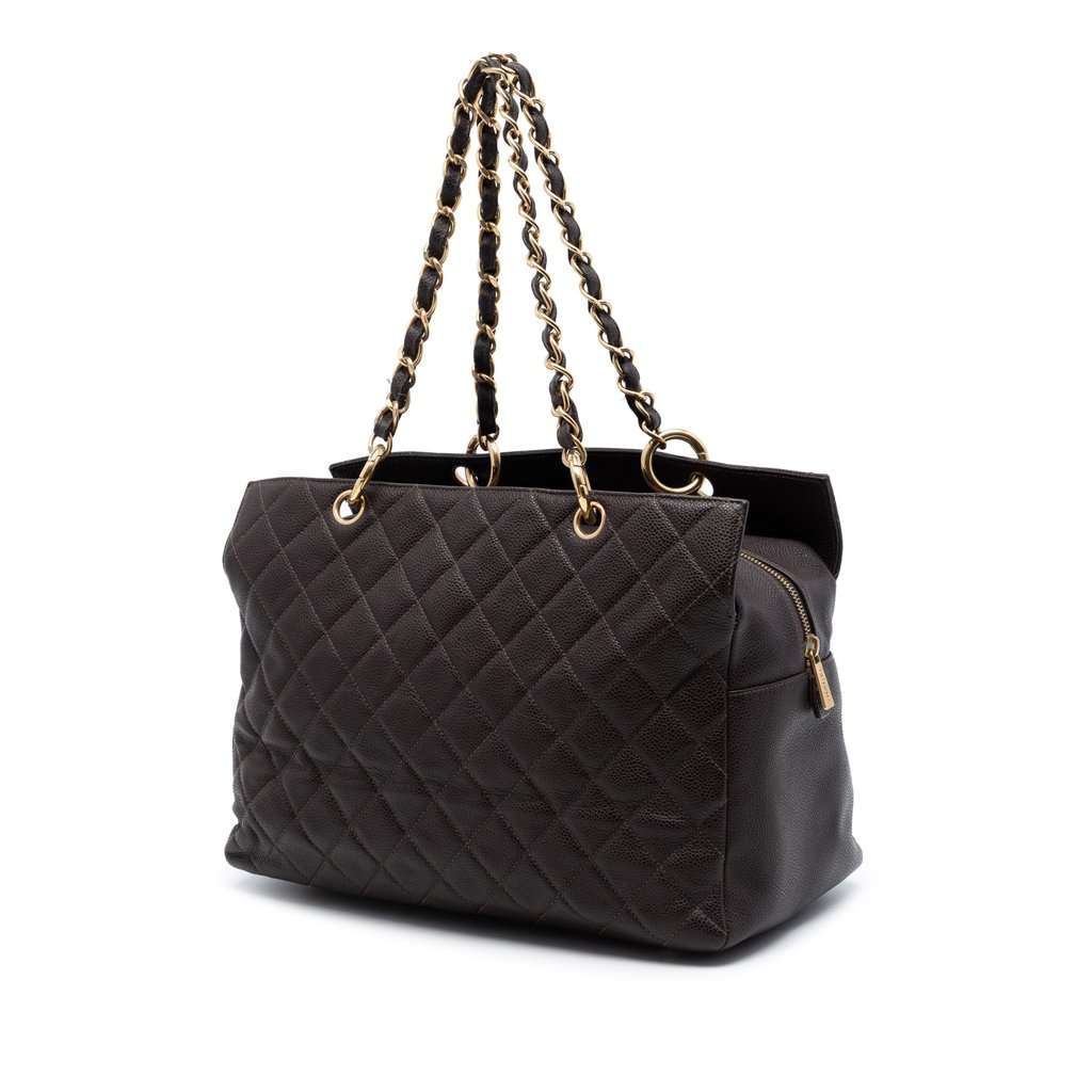 Chanel Grand CC Caviar Timeless Tote Brown Leather Very good condition - Back View