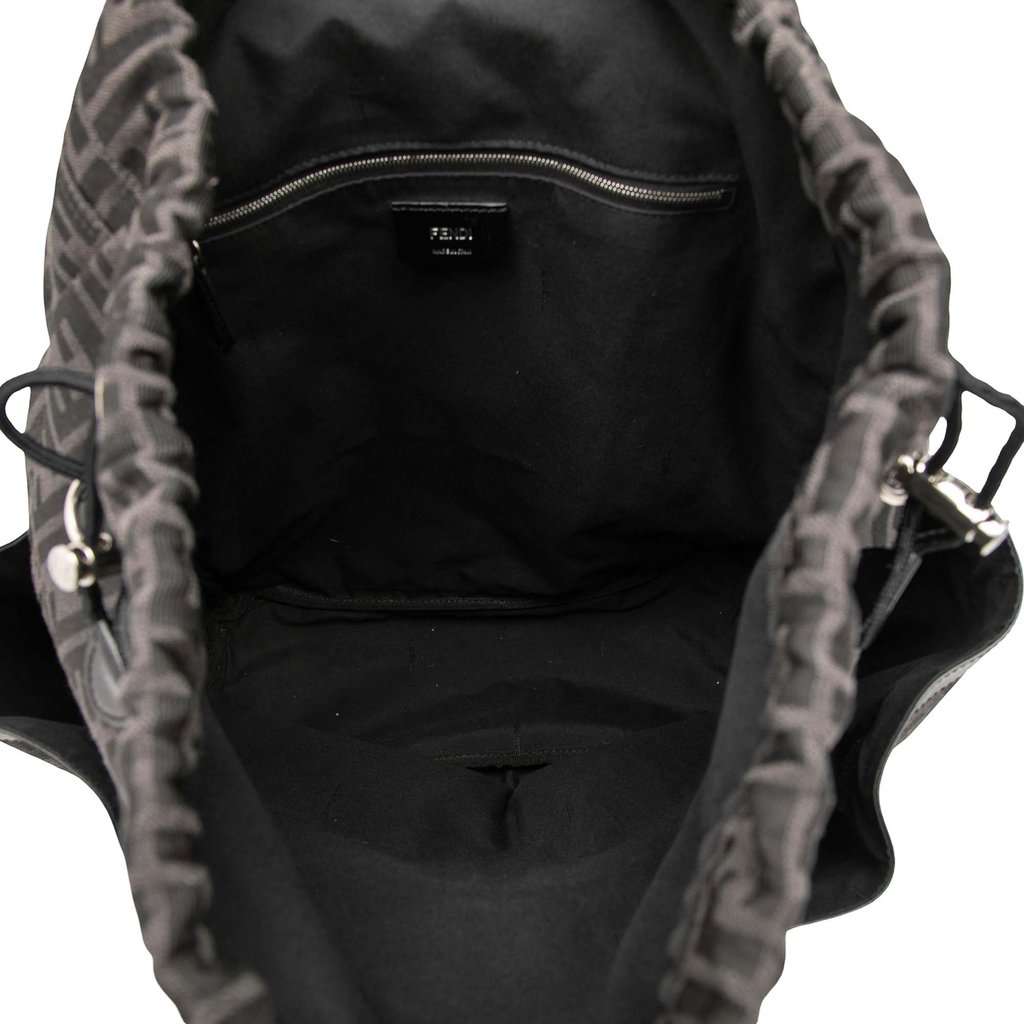 Fendi Large FF Jacquard Strike Backpack Black Very good - Model View