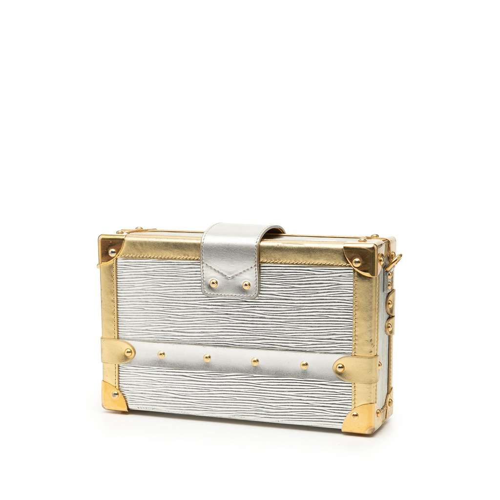 Louis Vuitton Epi Petite Malle Silver Leather Very good - Back View