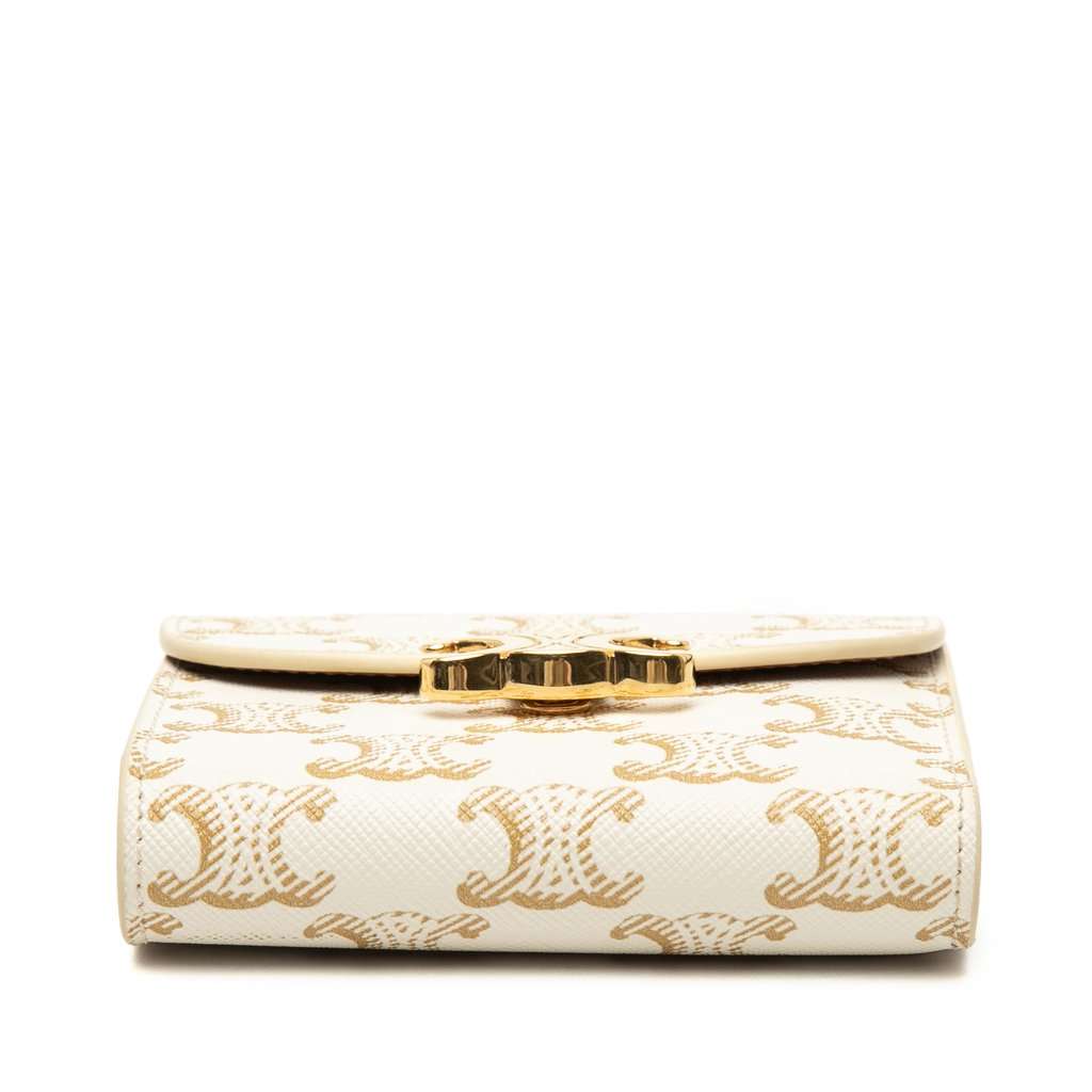 Celine Triomphe Coated Canvas Triomphe Trifold Wallet White Very good condition - Inside View