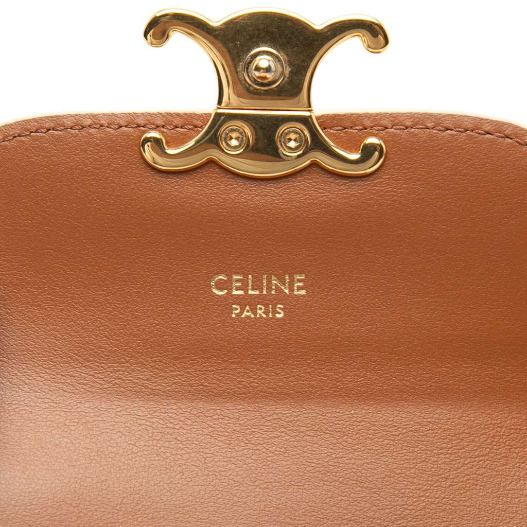 Celine Triomphe Coated Canvas Triomphe Trifold Wallet White Very good condition - Model View