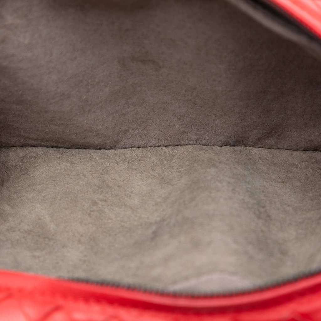 Bottega Veneta Mini Nappa Intrecciato Expandable Chain Flap Crossbody Red Leather Very good condition - Model View