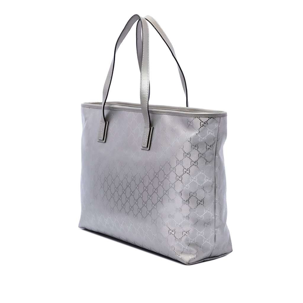 Gucci Large GG Imprime Tote Silver Very good - Back View
