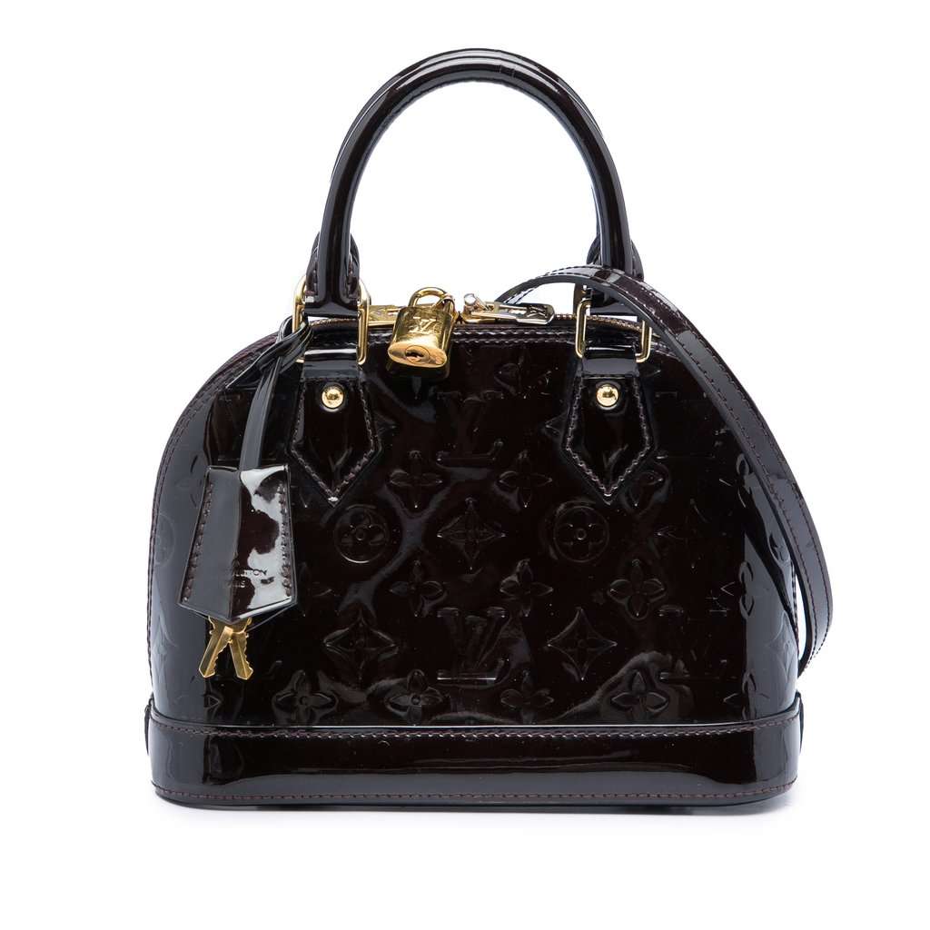 Louis Vuitton Monogram Vernis Alma BB Purple Leather Good - Front View