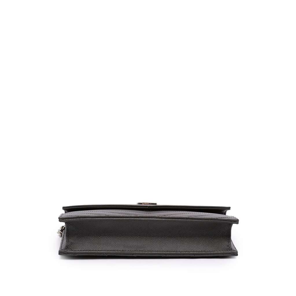 Saint Laurent Grain De Poudre Chevron Cassandre Envelope Chain Wallet MultiColor Leather Very good - Inside View