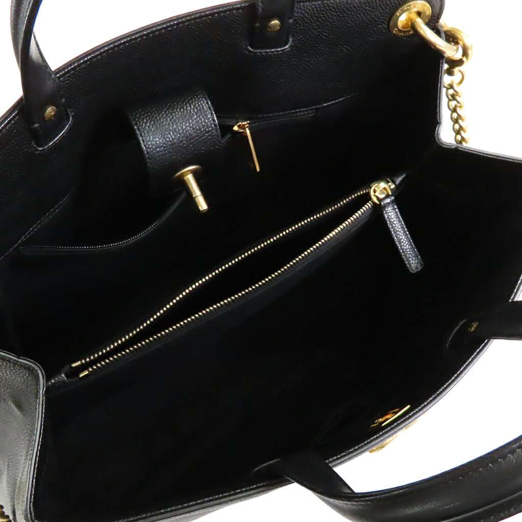 Chanel CC Caviar Satchel Black Leather Very good - Back View