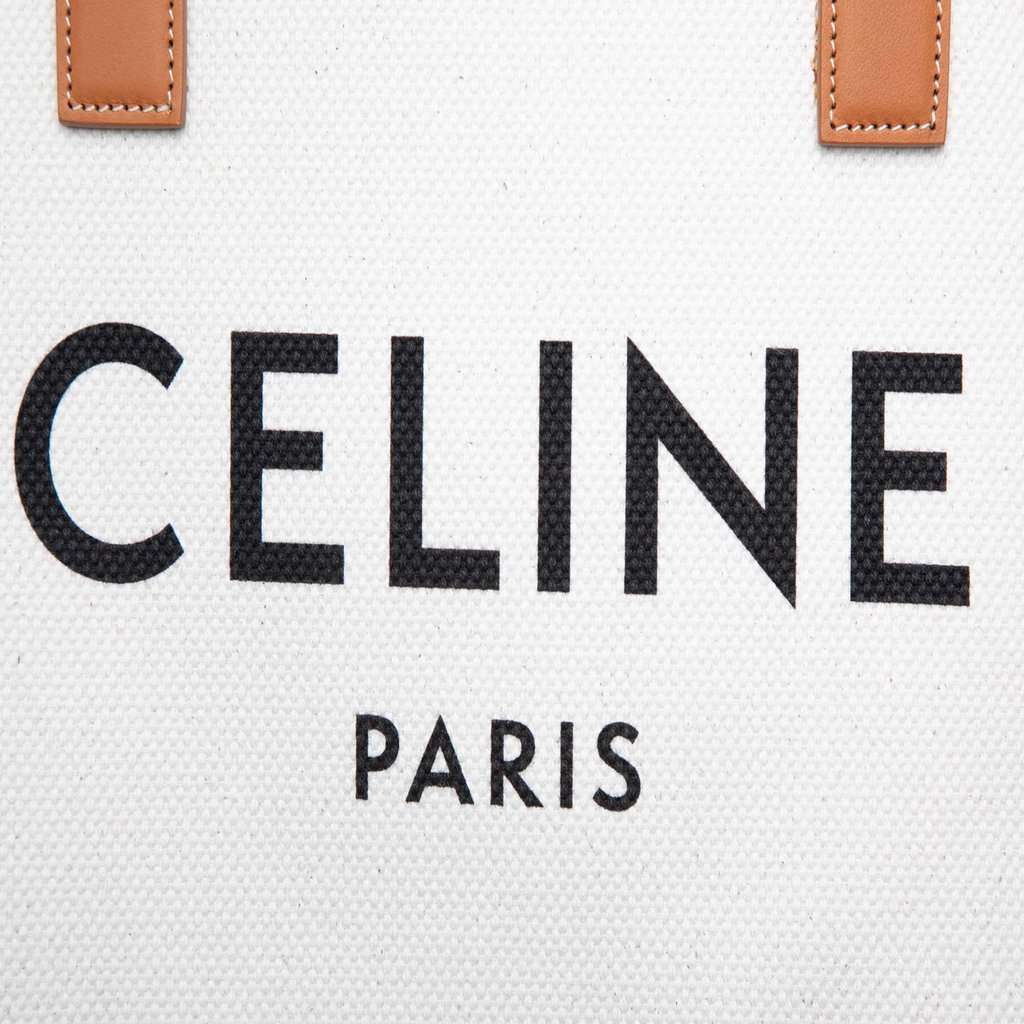 Celine Small Canvas Logo Print Horizontal Cabas Tote Brown Very good - Box View