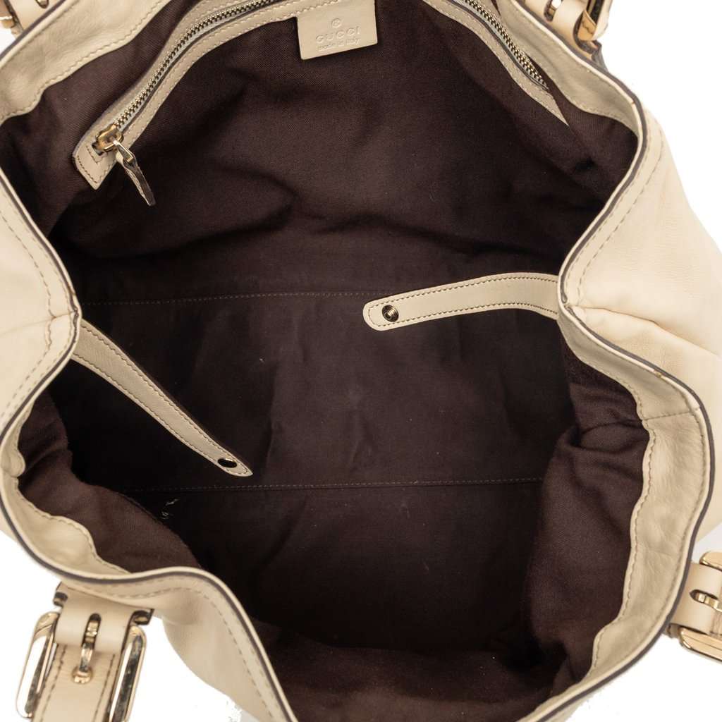 Gucci Calfskin Dialux Britt Tote Brown Leather Very good condition - Model View