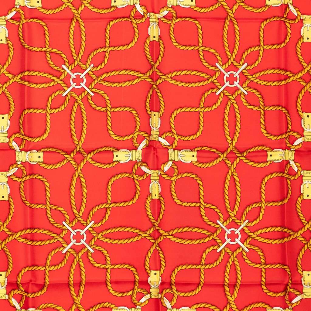 Hermès Cordelieres Silk Scarf Red Very good - Back View