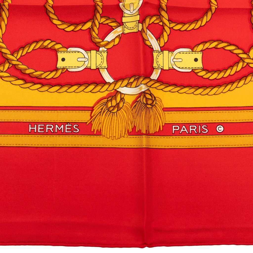 Hermès Cordelieres Silk Scarf Red Very good - Inside View