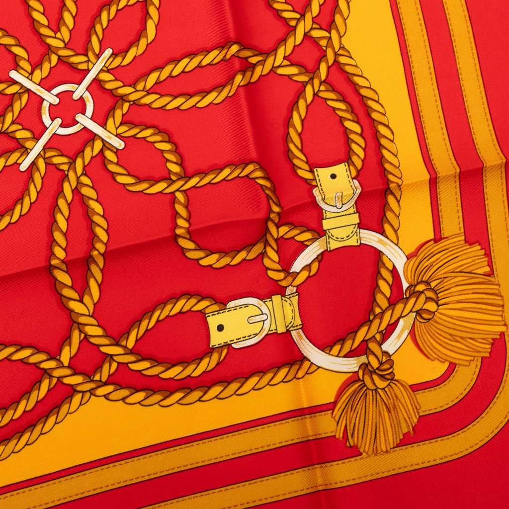 Hermès Cordelieres Silk Scarf Red Very good - Box View