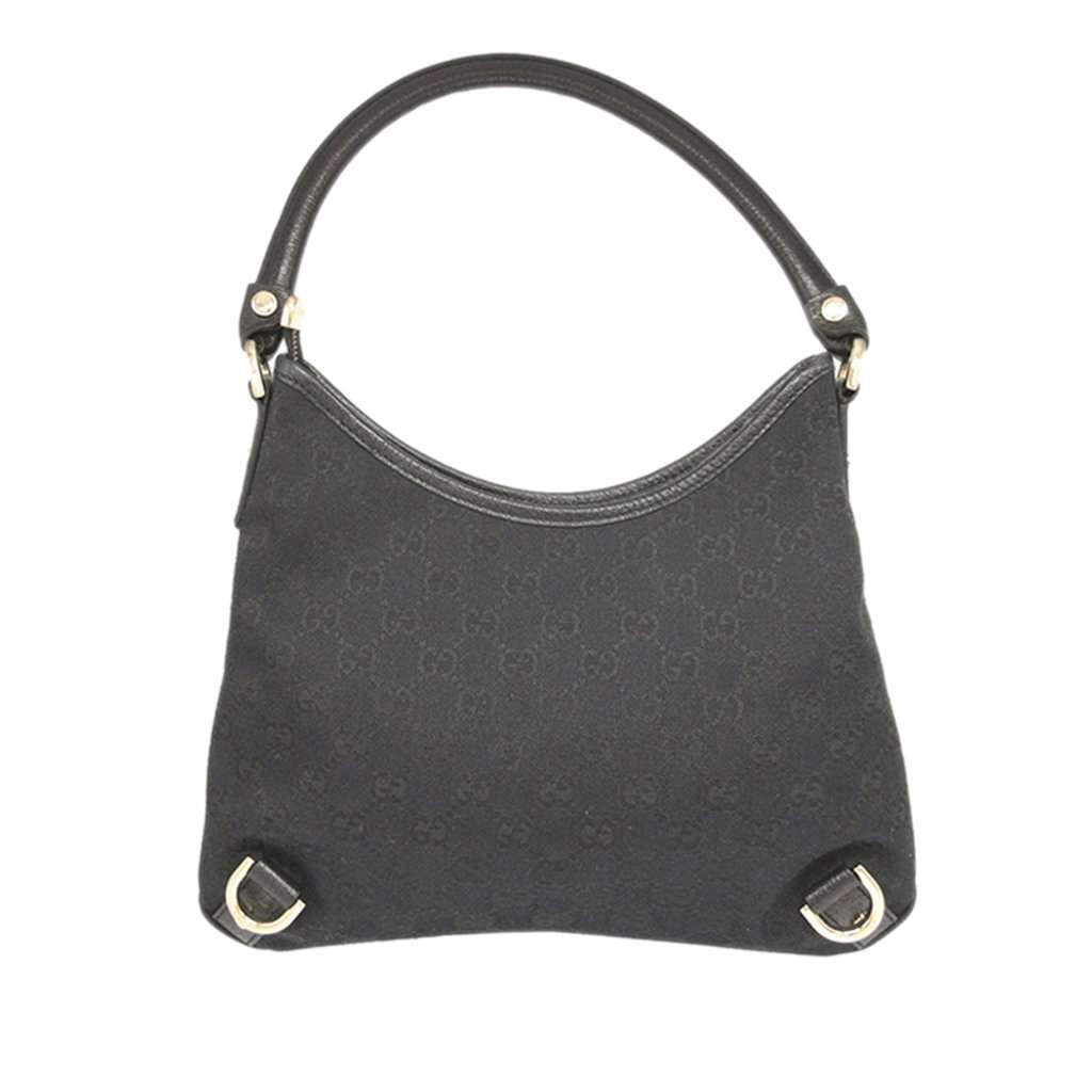 Gucci GG Canvas Abbey D Ring Shoulder Bag Black Very good - Back View