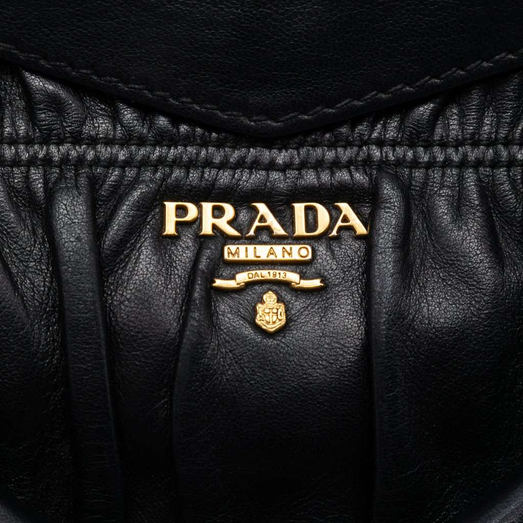 Prada Nappa Gaufre Satchel Black Leather Very good condition - Box View