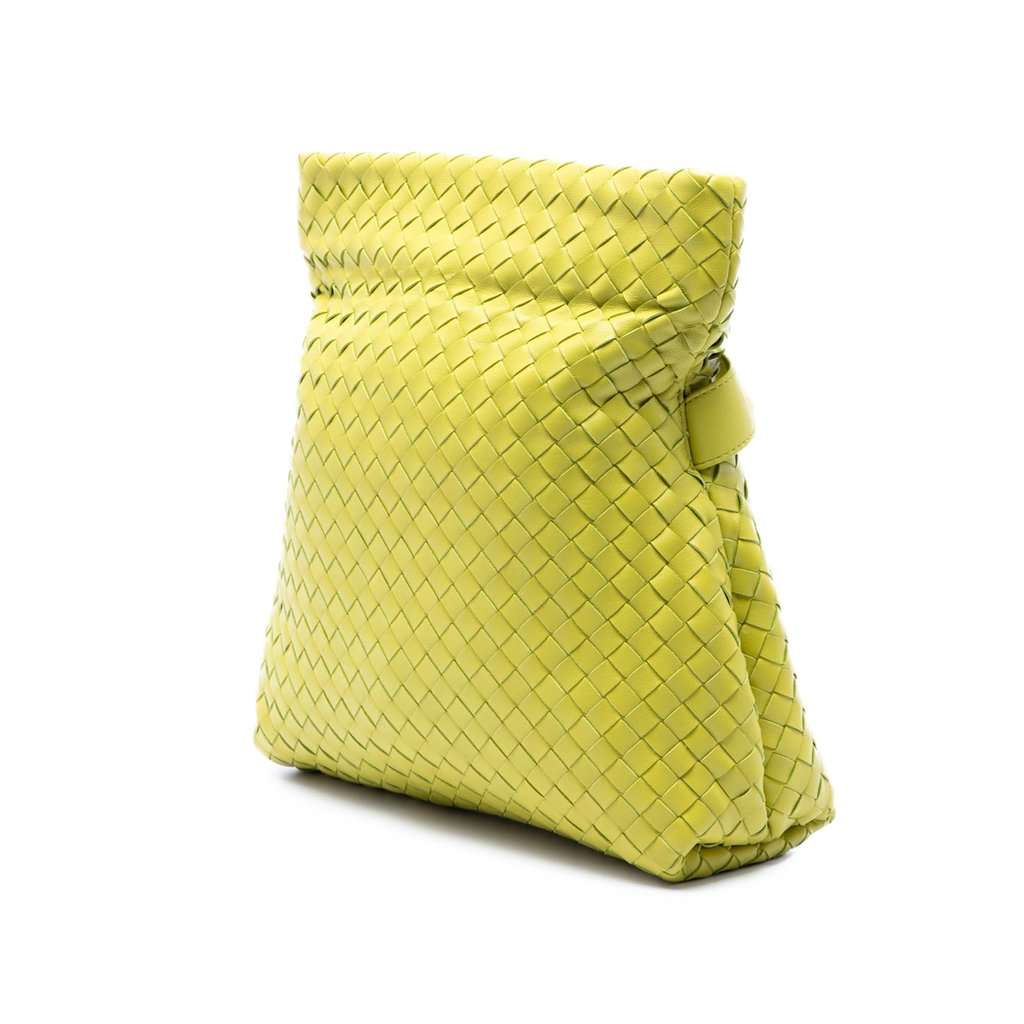 Bottega Veneta Nappa Intrecciato Fold Crossbody Yellow Leather Very good - Back View