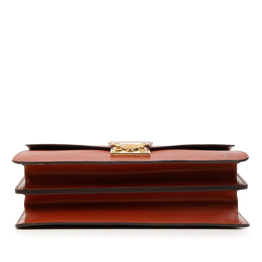 Louis Vuitton Epi Concorde Handbag Brown Leather Good - Inside View