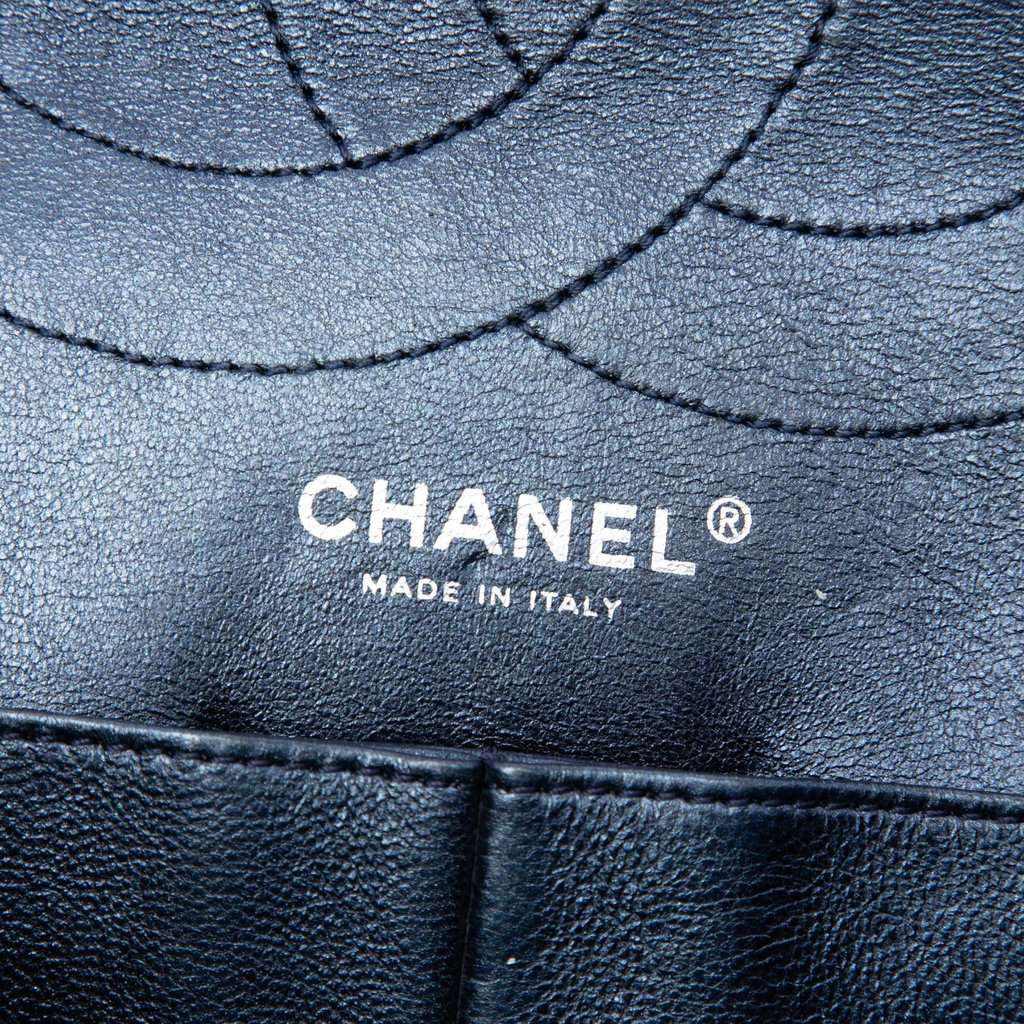 Chanel Quilted Metallic Aged Calfskin Reissue 2.55 Double Flap 227 Blue Leather Very good - Box View
