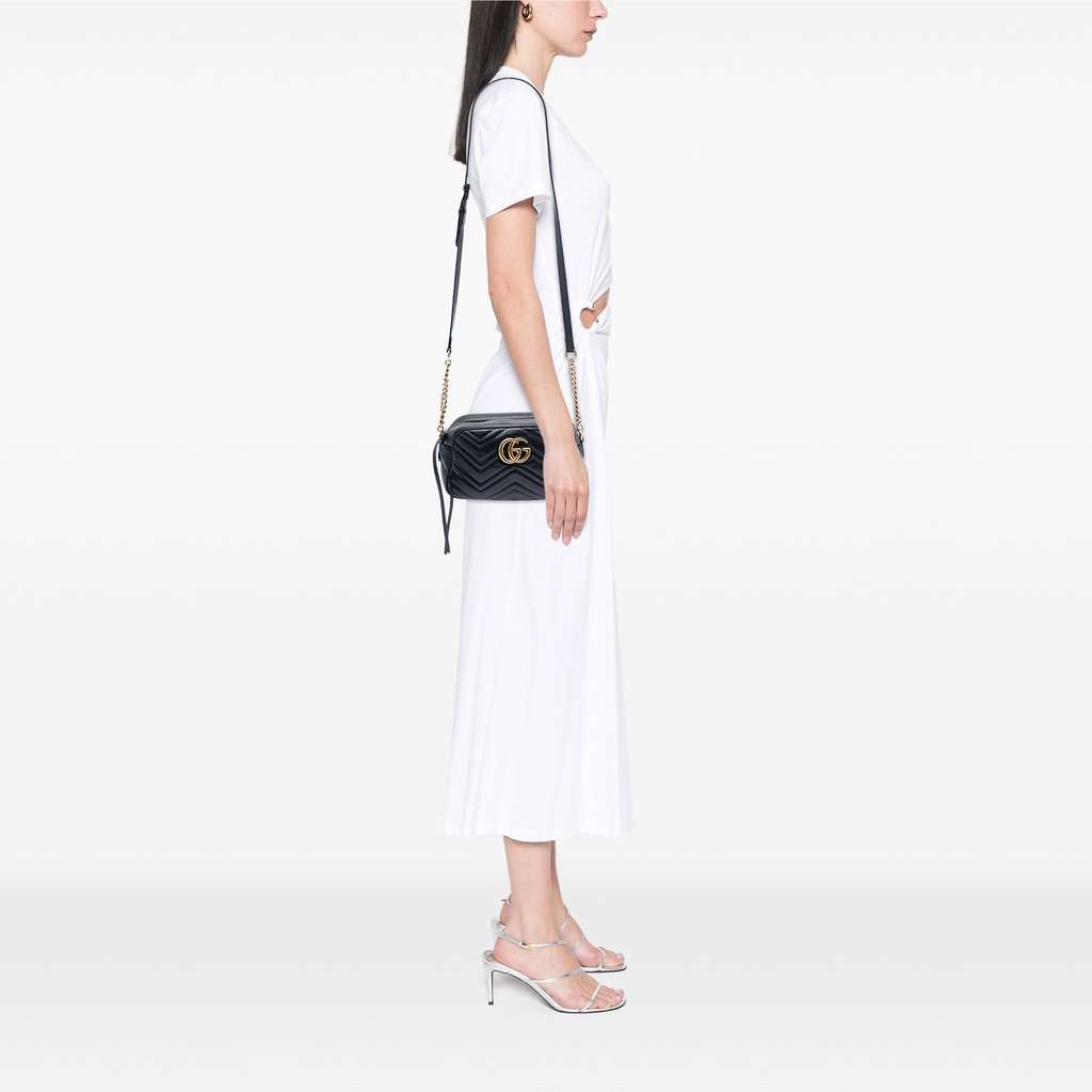 Gucci Small GG Marmont Matelasse Calfskin Crossbody Black Leather Very good - Box View
