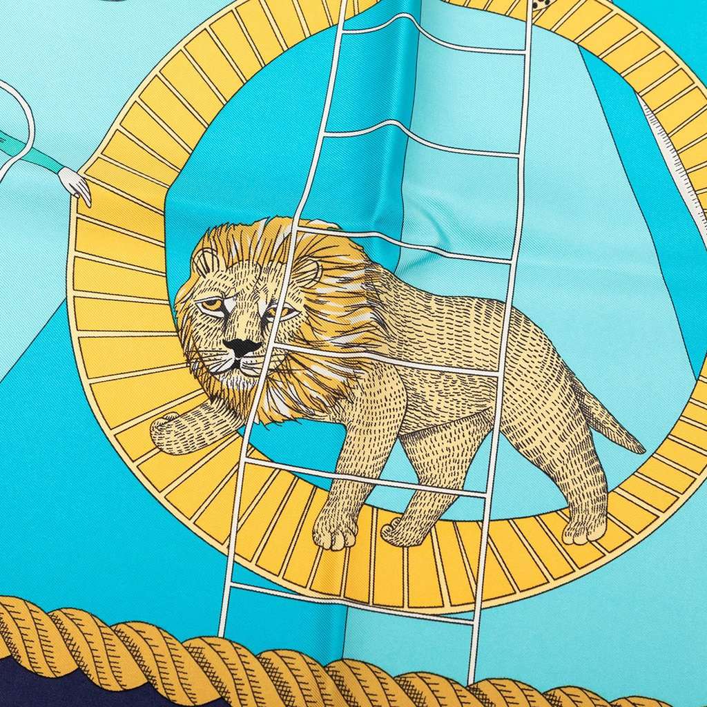 Hermès Circus Silk Scarf 90 Blue Very good condition - Inside View