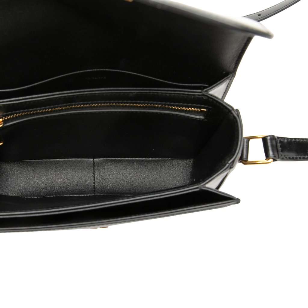 Celine Teen Shiny Calfskin Triomphe Crossbody Black Leather Very good condition - Model View