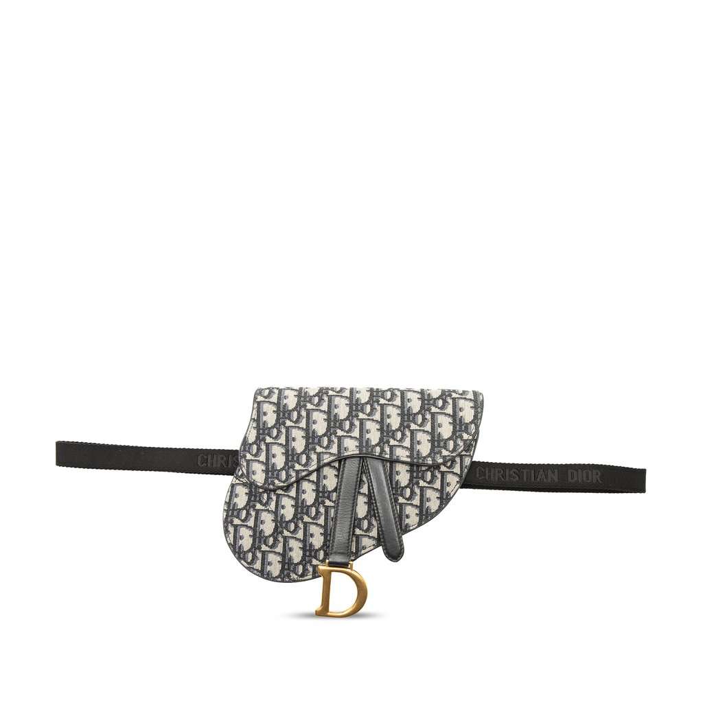 Dior Oblique Canvas Saddle Belt Bag Blue Very good condition - Front View