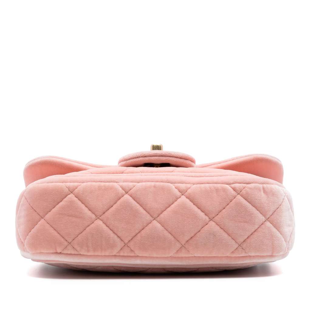 Chanel Mini Quilted Velvet Double Frame Flap Pink Very good condition - Inside View
