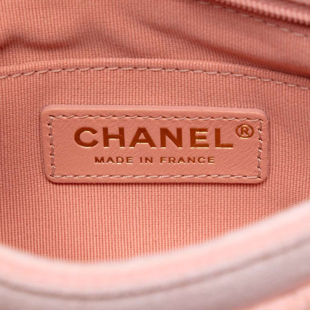 Chanel Mini Quilted Velvet Double Frame Flap Pink Very good condition - Box View
