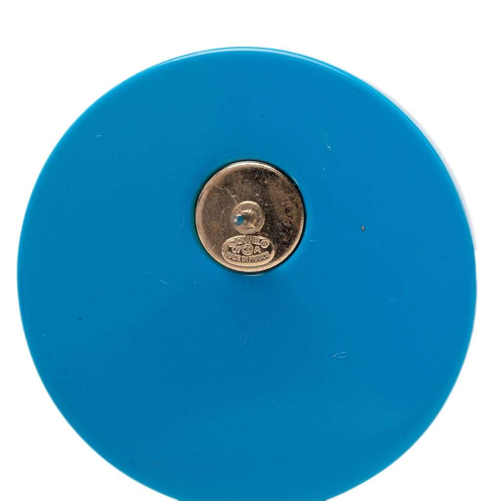 Chanel CC Bicolor Resin Shield Round Brooch Blue Plastic Very good - Inside View